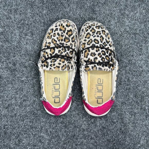 Hey Dude Wendy Slip On Shoes Girl's 1 Cheetah Print Pink Comfort Casual Sneakers - Picture 8 of 11